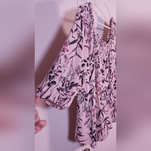 Maurices Pink Floral Tunic Top Size XXL Knit Casual Boho Blouse Flowy Boxy - Picture 3 of 10